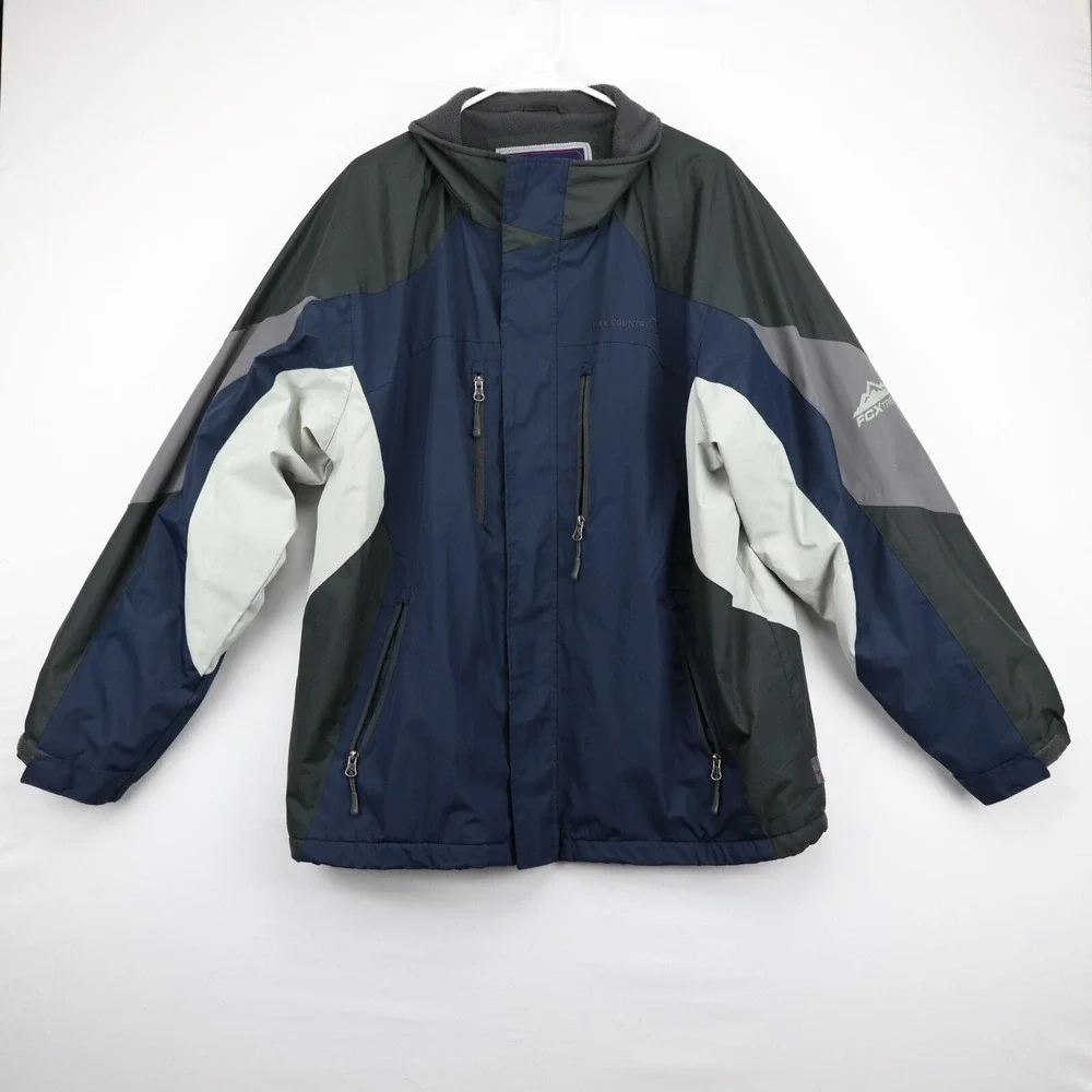 Free Country‎ Lined Fleece Collared Windbreaker Men Jacket Size XL Multicolor